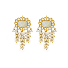 Load image into Gallery viewer, MOTHER OF PEARL FLOWER EARRINGS (7898083065987)