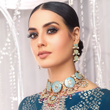 Load image into Gallery viewer, MAVI MEENAKARI KUNDAN NECKLACE (4834092974211)