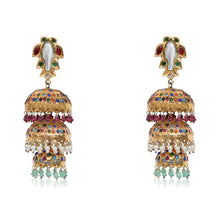Load image into Gallery viewer, MAHI TRIPLE JHUMKA'S (4857704939651)