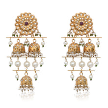 Load image into Gallery viewer, DAHLIA LAYERED JHUMKA'S (4819243106435)