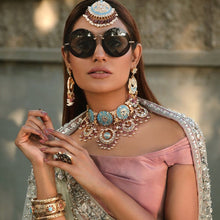 Load image into Gallery viewer, MAVI MEENAKARI KUNDAN NECKLACE (4834092974211)