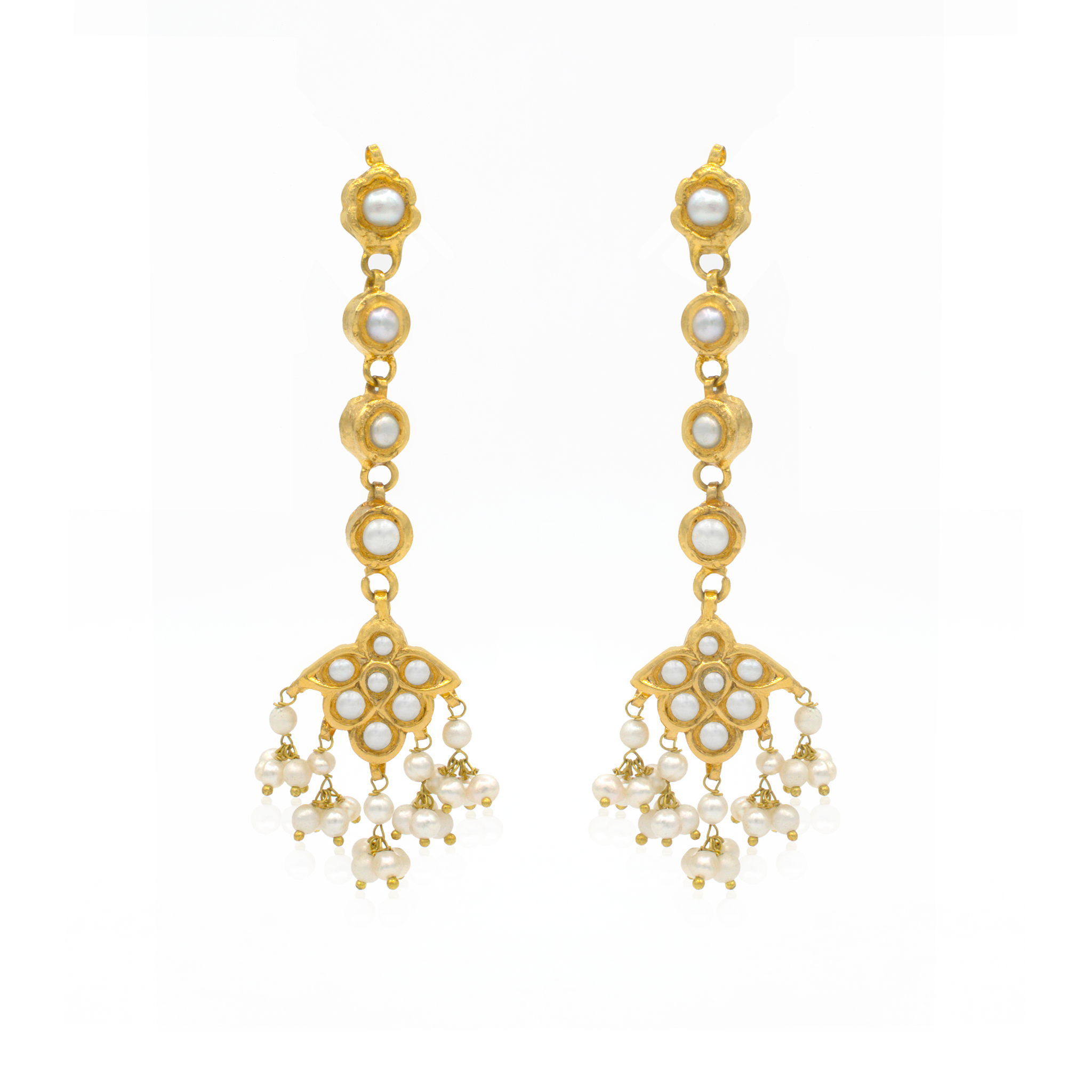 FLORAL PEARL EARRINGS (7898082934915)