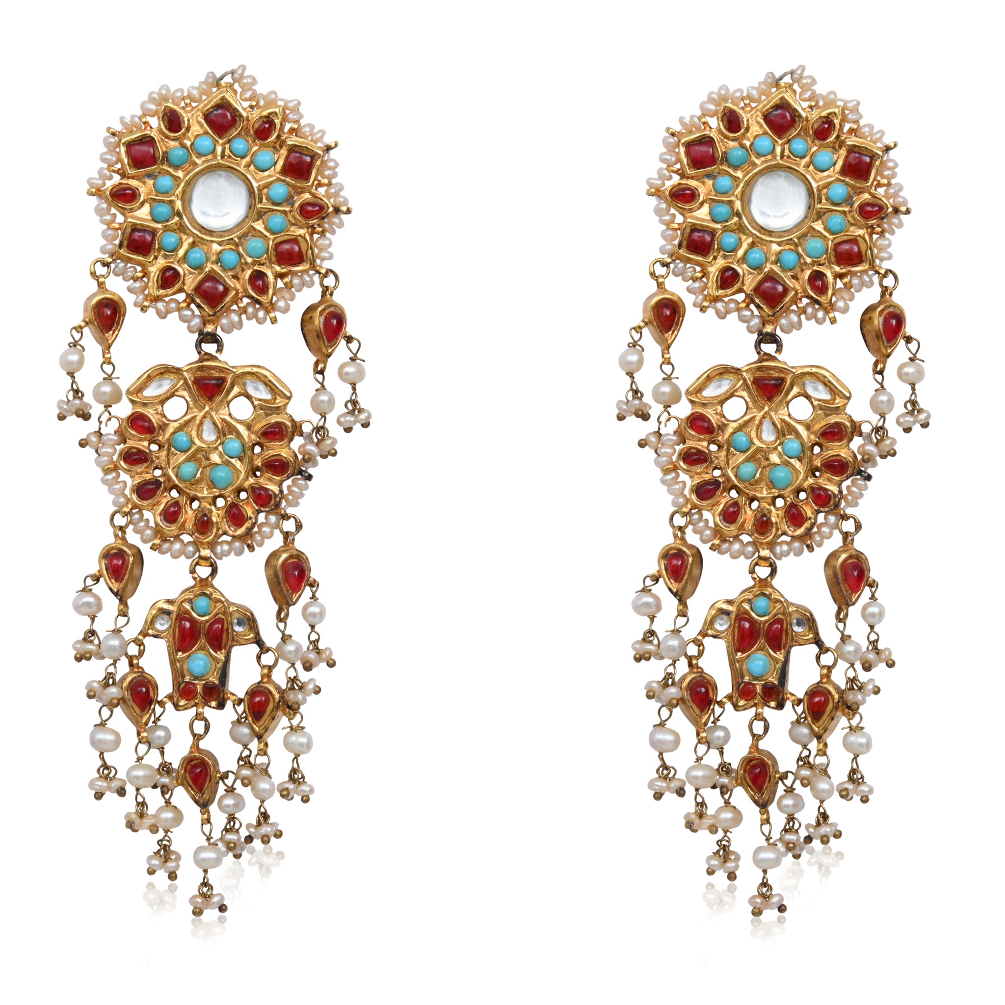 DOUBLE SIDED MAGAR EARRINGS (4857775849603)