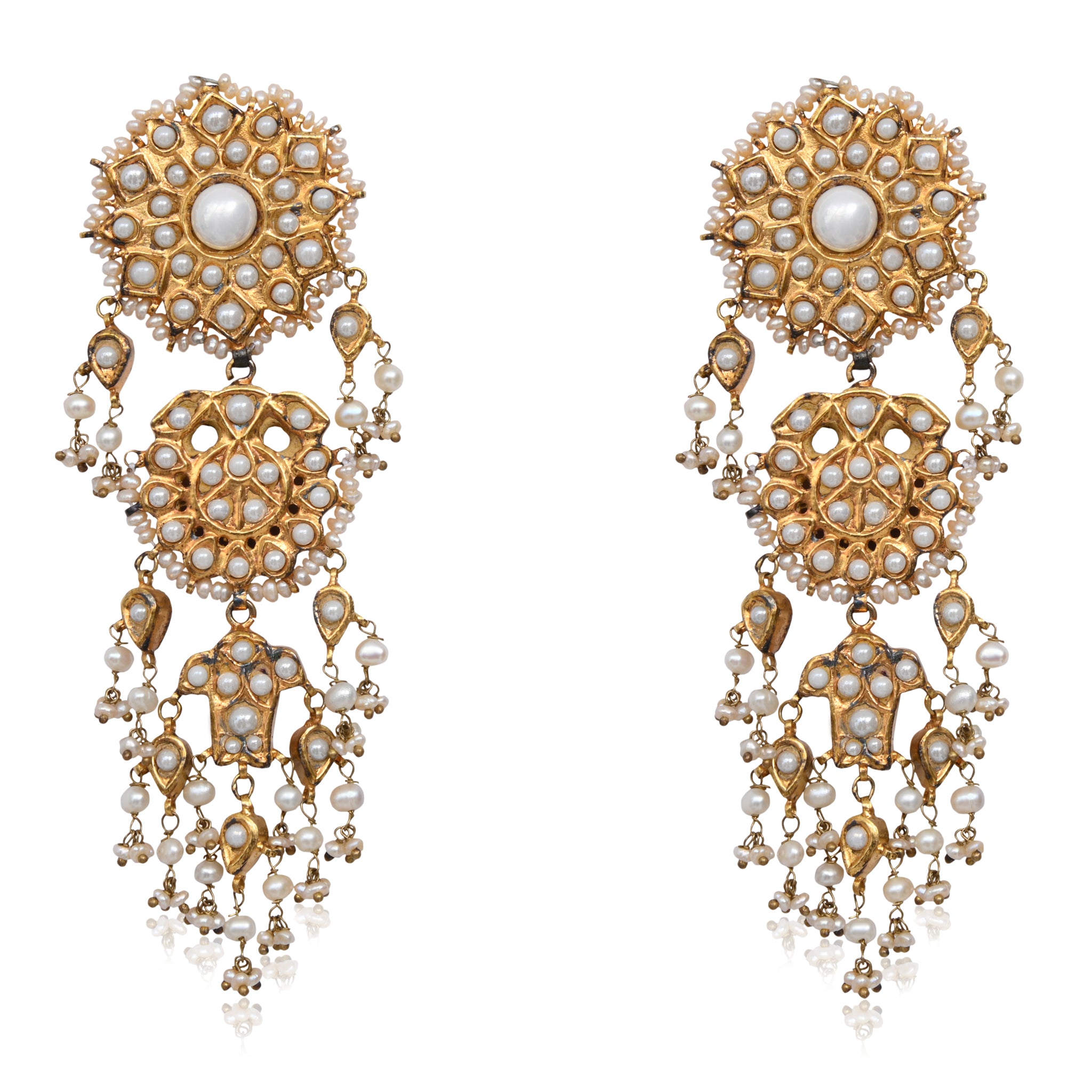 DOUBLE SIDED MAGAR EARRINGS (4857775849603)