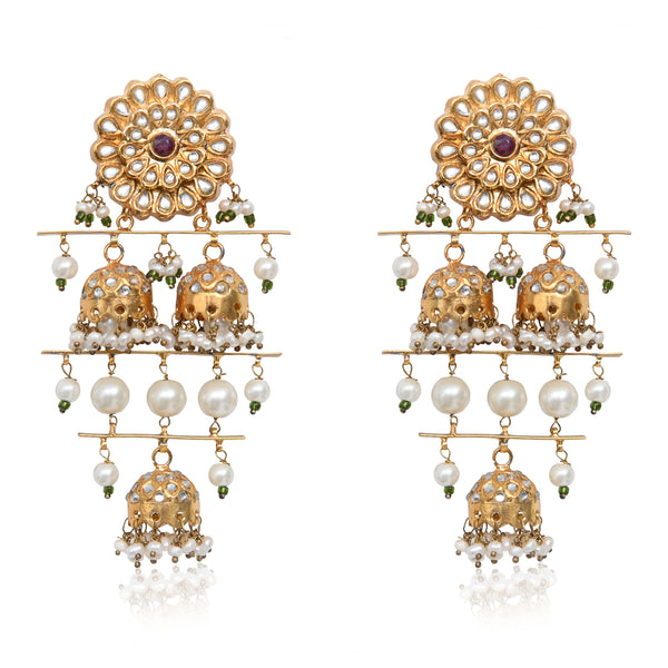 DAHLIA LAYERED JHUMKA'S (4819243106435)