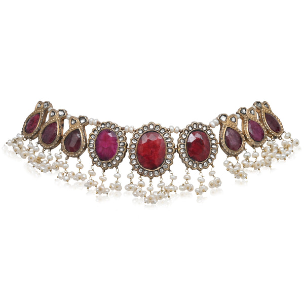 Surkh Kundan Choker (4834313568387)