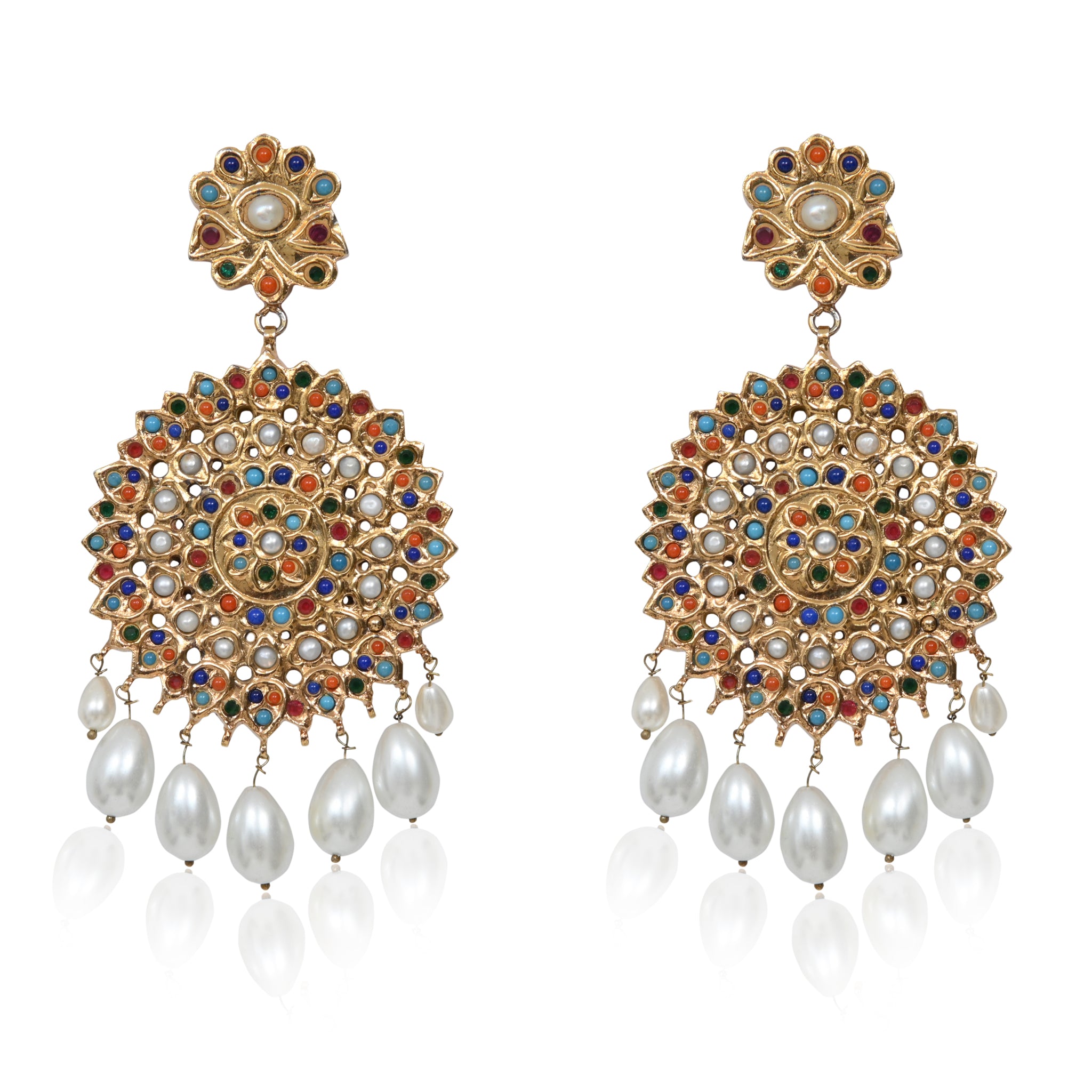 Jaipur Naurattan Earrings (4859887091843)