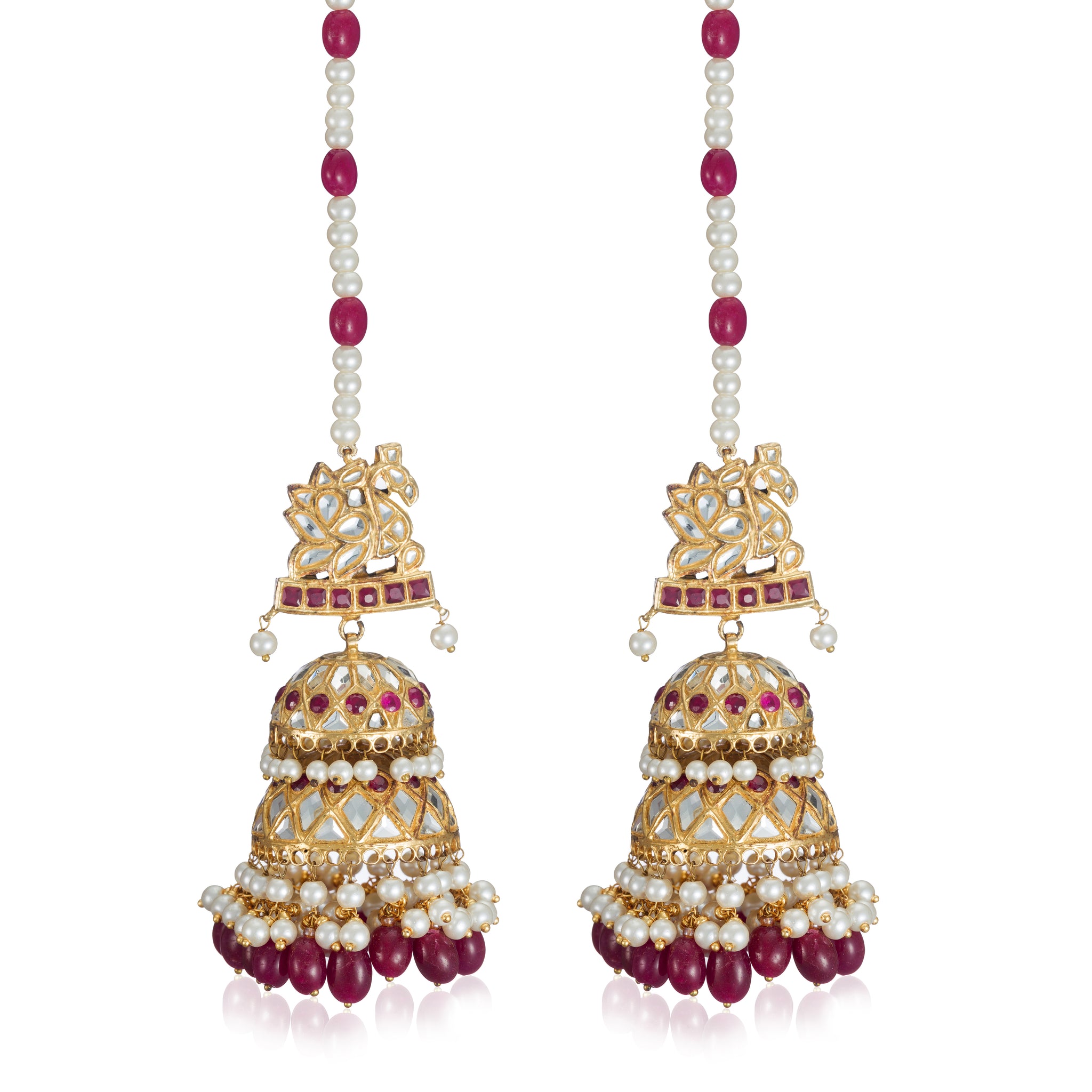 PEACOCK DOUBLE JHUMKAS (7759321628803)